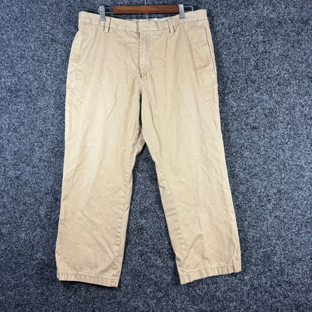 Banana Republic Gavin Chino Pants Mens 36x30 Khaki Tan Cotton Straight Leg